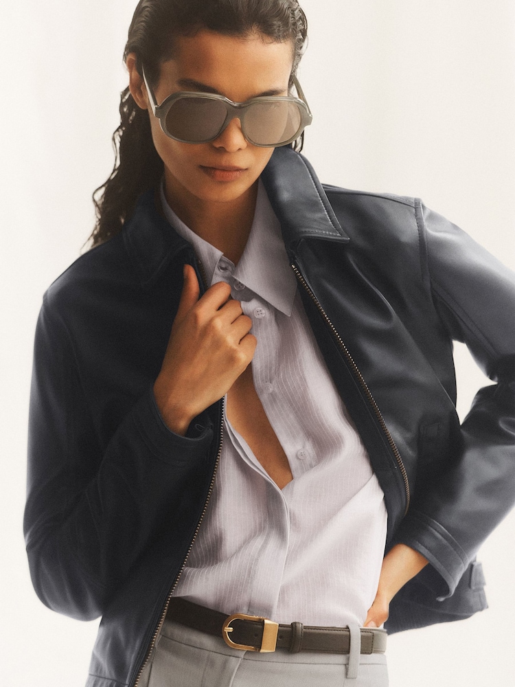 Reiss Sorina Leather Zip-Through Moto Jacket - Εικόνα 1 του 11 Reiss Sorina Leather Zip-Through Moto Jacket - Εικόνα 1 του 11
