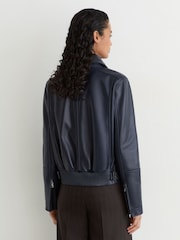 Reiss Sorina Leather Zip-Through Moto Jacket - Εικόνα 9 του 11