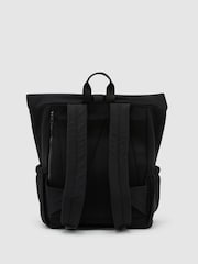 Reiss Black Pascal Technical Roll-Top Backpack - Image 3 of 4