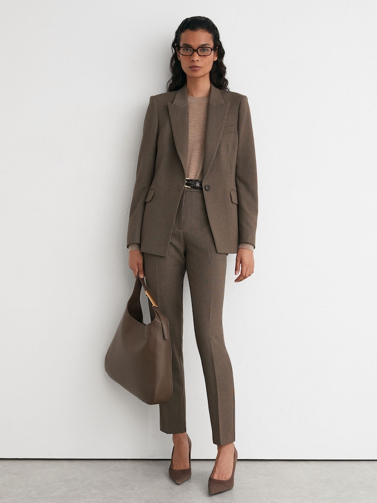 Reiss Black/Neutral Gabi Slim-Fit Suit Trousers - Image 1 of 6 Reiss Black/Neutral Gabi Slim-Fit Suit Trousers - Image 1 of 6
