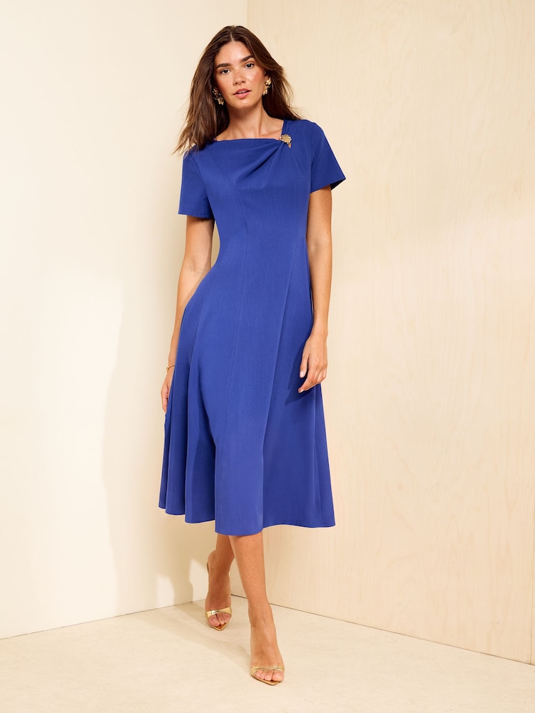 Кобальт көк - Friends Like These Seam Detail Hardware Midi Dress - 4суретінің 1 суреті