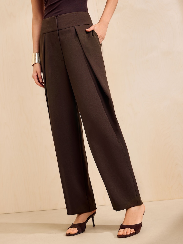 Friends Like These Brown Petite Barrel Trousers - Image 2 of 5