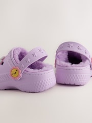 Purple Faux Fur Lined Clog Slippers - Image 4 of 5