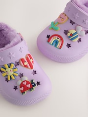 Purple Faux Fur Lined Clog Slippers - Image 5 of 5