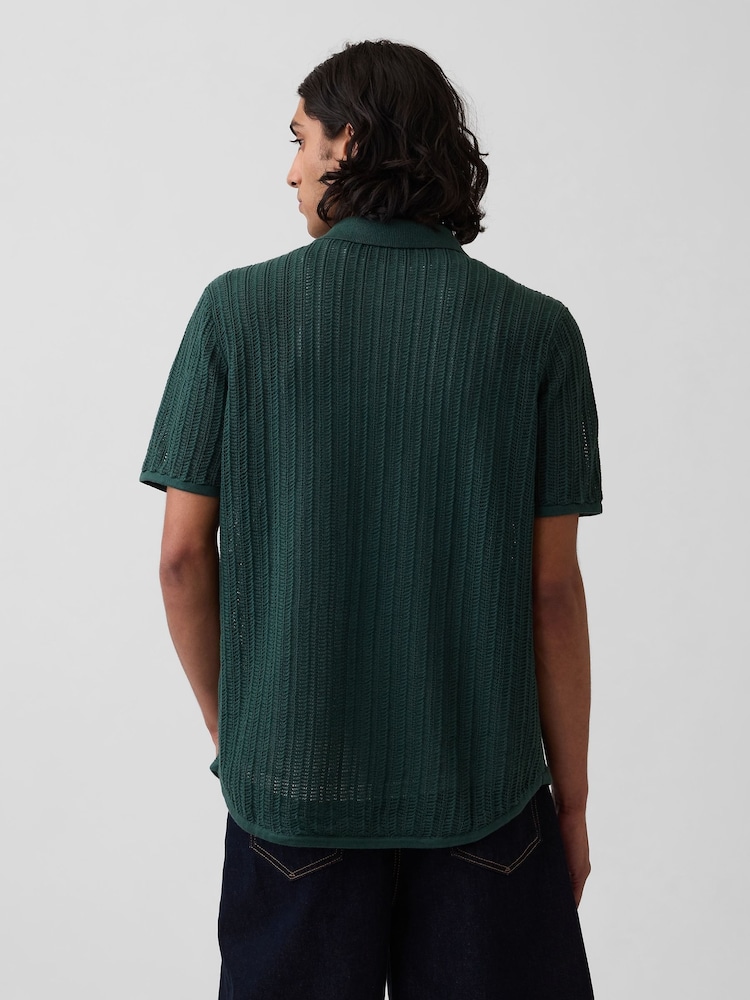 Gap Textured Relaxed Crochet Shirt - Imagen 2 de 8