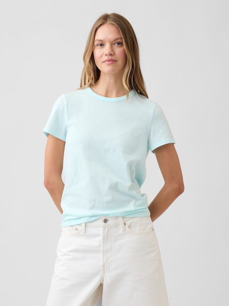 Gap Light Blue Favourite Crew Neck Short Sleeve T-Shirt - Image 1 of 5