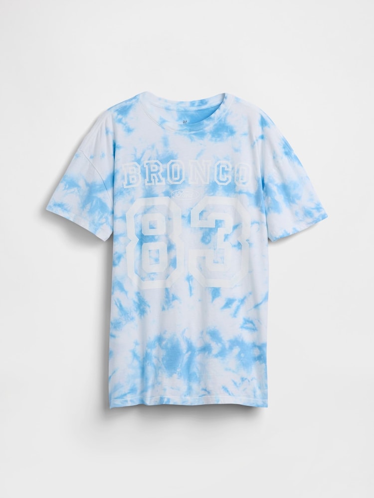 Gap Blue Tie-Dye Ford Bronco Oversized Short Sleeve T-Shirt (4-13yrs) - Image 2 of 2 Gap Blue Tie-Dye Ford Bronco Oversized Short Sleeve T-Shirt (4-13yrs) - Image 2 of 2