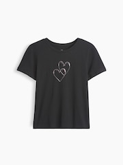 Gap Black Bubble Heart Graphic Short Sleeve T-Shirt (4-13yrs) - Image 3 of 4