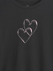 Gap Black Bubble Heart Graphic Short Sleeve T-Shirt (4-13yrs) - Image 4 of 4