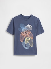 Blue Controllor Graphic Short Sleeve T-Shirt (4-13yrs) - Image 1 of 2