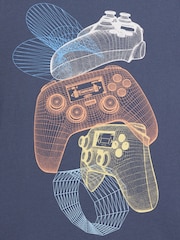 Blue Controllor Graphic Short Sleeve T-Shirt (4-13yrs) - Image 2 of 2