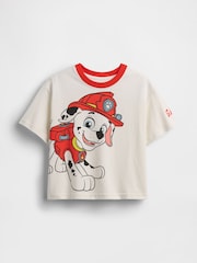 Gap White Paw Patrol Oversized Graphic Short Sleeve T-Shirt (6mths-5yrs) - Image 1 of 2