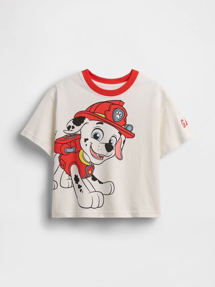Gap White Paw Patrol Oversized Graphic Short Sleeve T-Shirt (6mths-5yrs) - Image 1 of 2