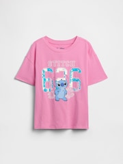 Gap Pink Stitch Relaxed Graphic Short Sleeve T-Shirt (4-13yrs) - Image 1 of 3
