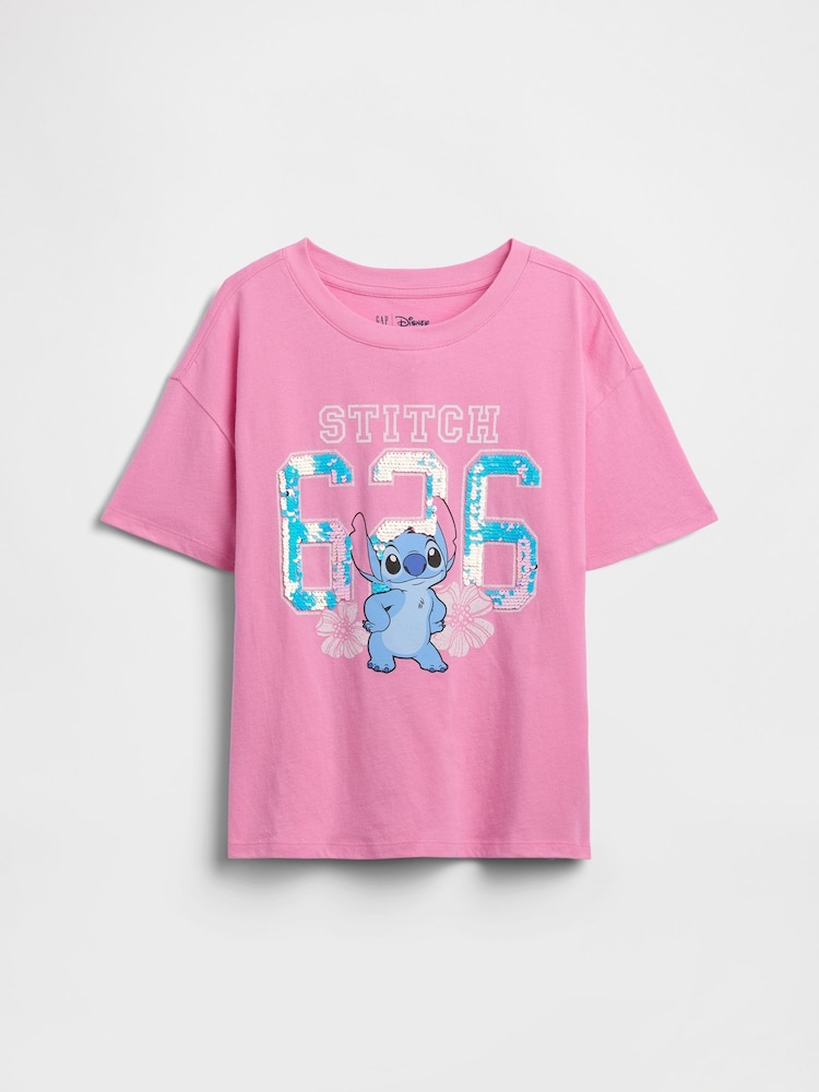 Gap Pink Stitch Relaxed Graphic Short Sleeve T-Shirt (4-13yrs) - Image 1 of 3 Gap Pink Stitch Relaxed Graphic Short Sleeve T-Shirt (4-13yrs) - Image 1 of 3