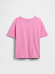 Gap Pink Stitch Relaxed Graphic Short Sleeve T-Shirt (4-13yrs) - Image 2 of 3