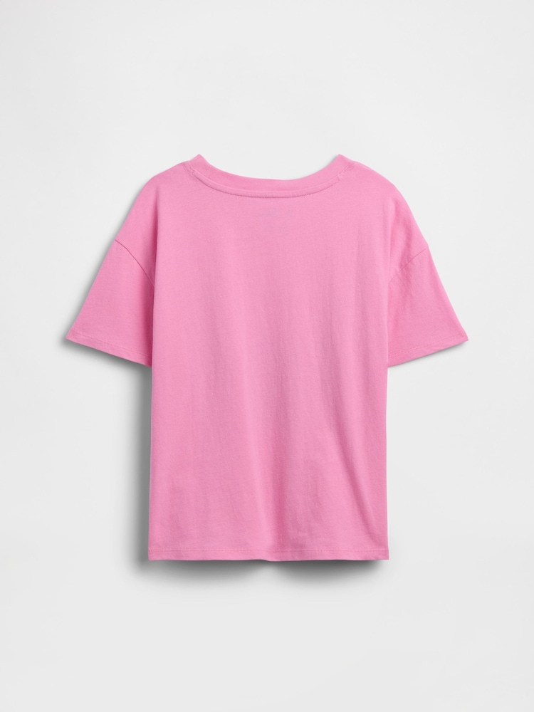 Gap Pink Stitch Relaxed Graphic Short Sleeve T-Shirt (4-13yrs) - Image 2 of 3 Gap Pink Stitch Relaxed Graphic Short Sleeve T-Shirt (4-13yrs) - Image 2 of 3