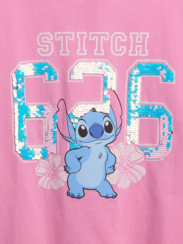 Gap Pink Stitch Relaxed Graphic Short Sleeve T-Shirt (4-13yrs) - Image 3 of 3 Gap Pink Stitch Relaxed Graphic Short Sleeve T-Shirt (4-13yrs) - Image 3 of 3