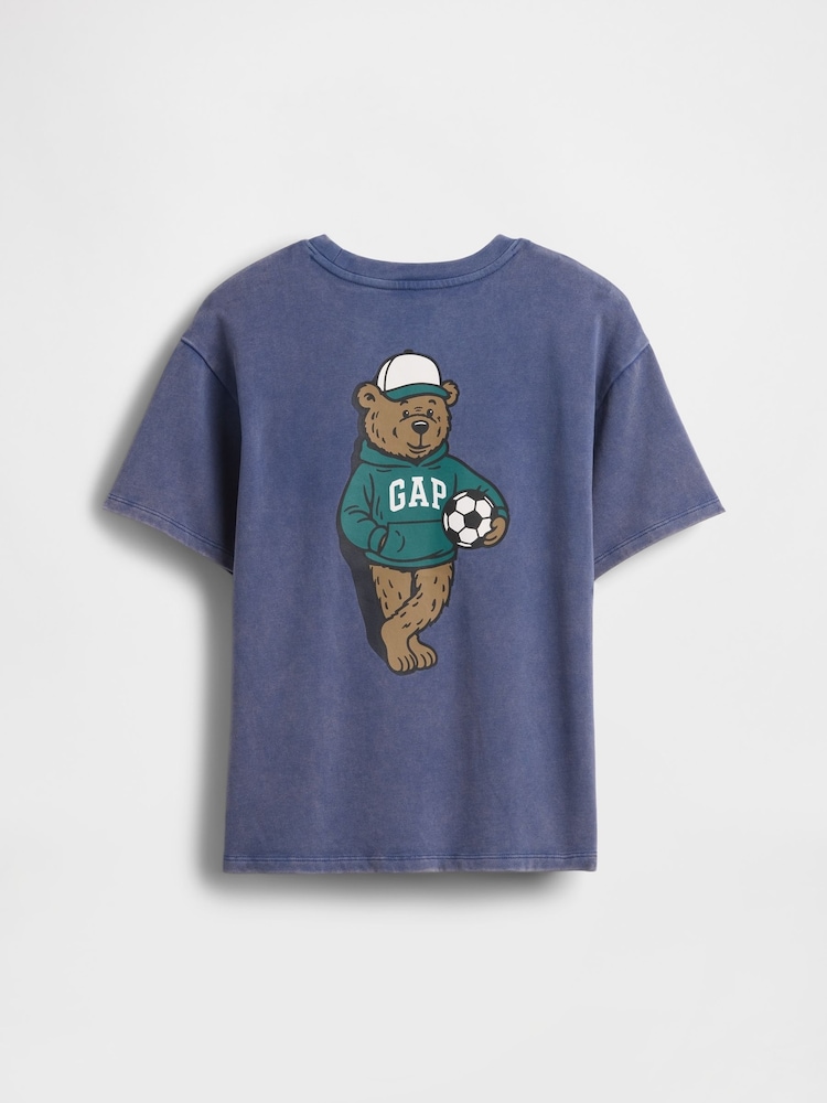 Gap Washed Blue Brannan Bear Relaxed Heavyweigth Logo Short Sleeve T-Shirt (4-13yrs) - Image 1 of 3 Gap Washed Blue Brannan Bear Relaxed Heavyweigth Logo Short Sleeve T-Shirt (4-13yrs) - Image 1 of 3