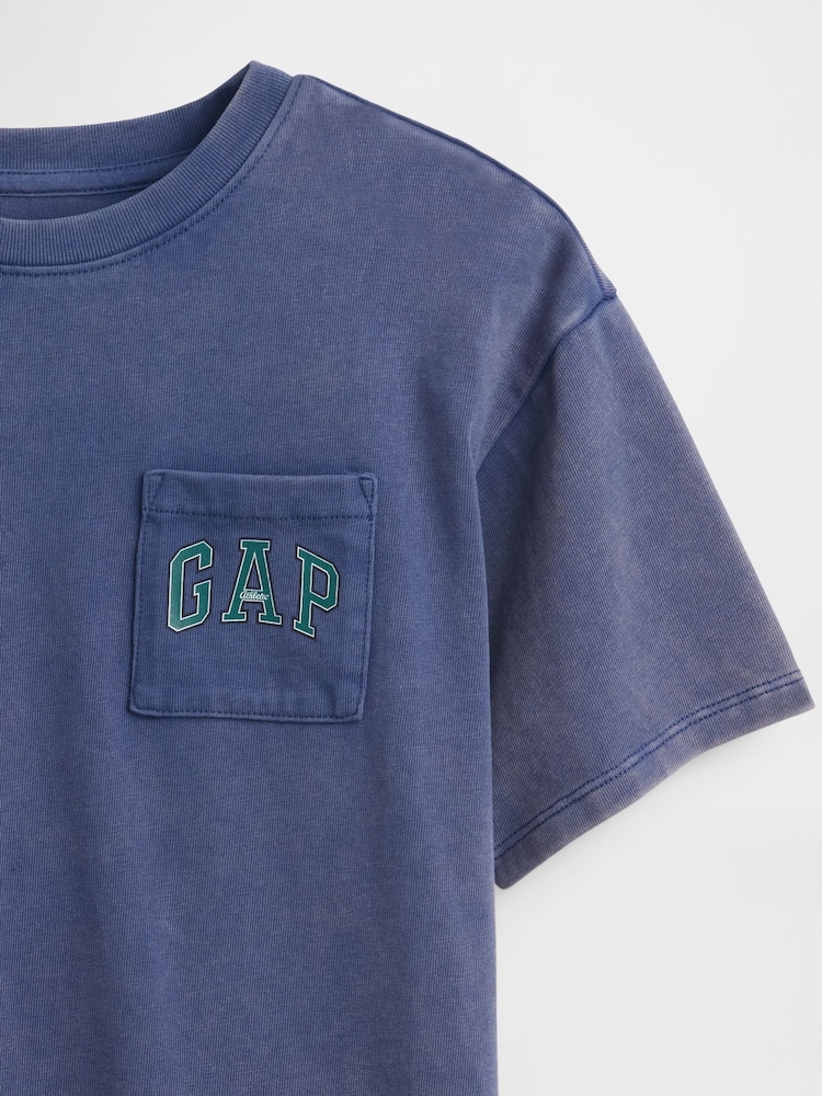 Gap Washed Blue Brannan Bear Relaxed Heavyweigth Logo Short Sleeve T-Shirt (4-13yrs) - Image 3 of 3 Gap Washed Blue Brannan Bear Relaxed Heavyweigth Logo Short Sleeve T-Shirt (4-13yrs) - Image 3 of 3