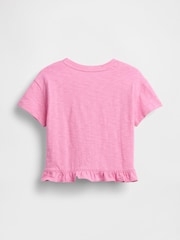 Gap Pink Ruffle-Hem Logo T-Shirt (6mths-5yrs) - Image 2 of 3