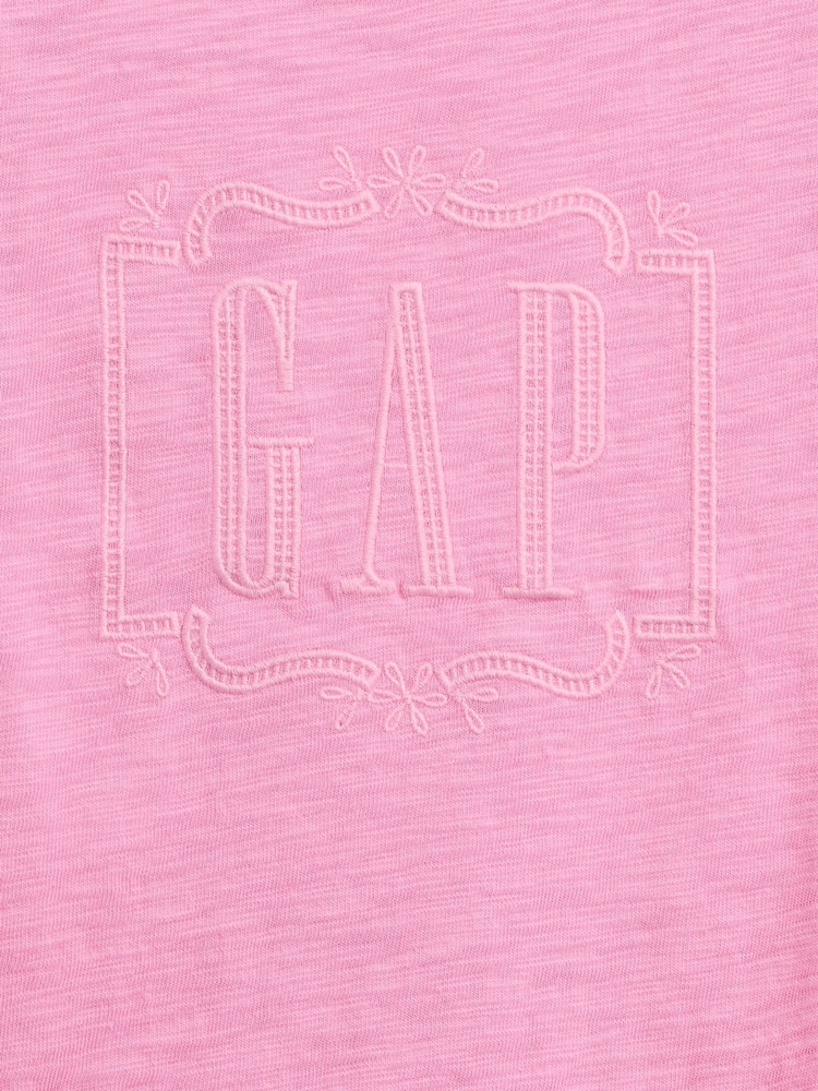 Gap Pink Ruffle-Hem Logo T-Shirt (6mths-5yrs) - Image 3 of 3 Gap Pink Ruffle-Hem Logo T-Shirt (6mths-5yrs) - Image 3 of 3