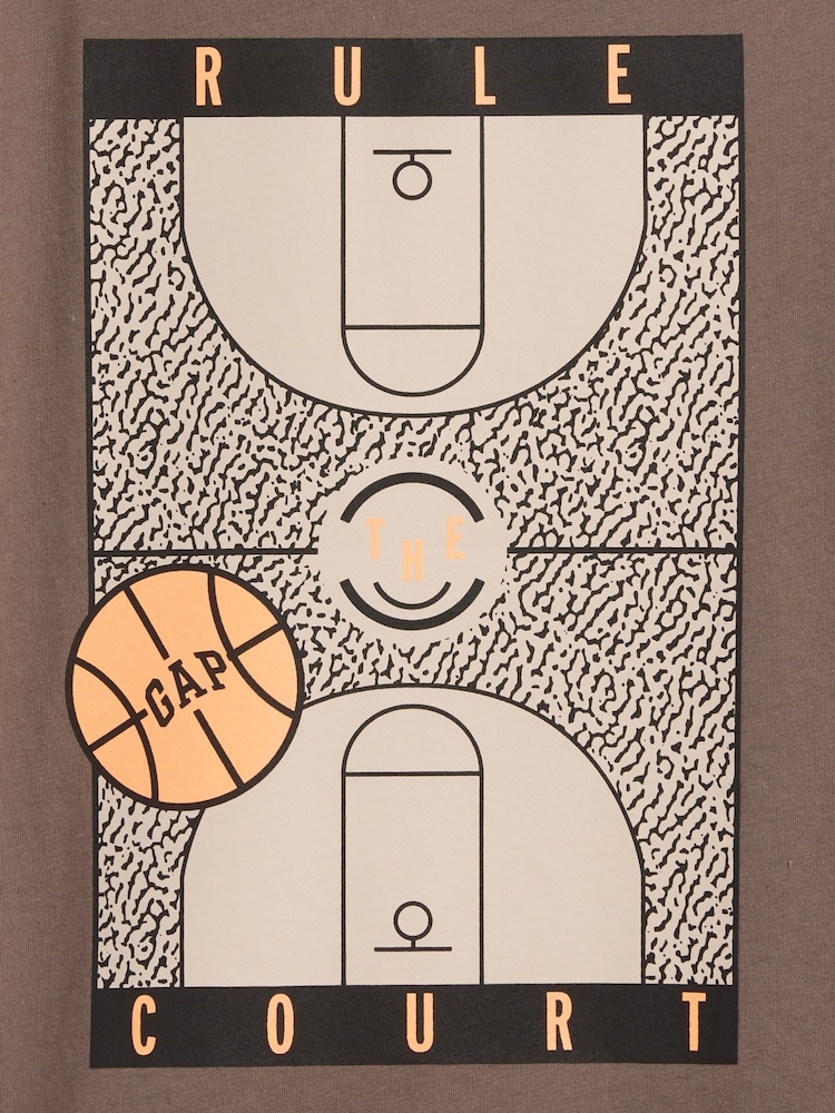 Brown Basketball Graphic Short Sleeve T-Shirt (4-13yrs) - Image 3 of 3 Brown Basketball Graphic Short Sleeve T-Shirt (4-13yrs) - Image 3 of 3