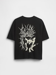 Schwarz/Spiderman - Gap Marvel Oversized Graphic Short Sleeve T-Shirt (4-13yrs) - Bild 2 von 3