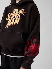 Schwarz - Gap Marvel VintageSoft Spider-Man Relaxed Hoodie (4-13yrs) - Bild 2 von 4