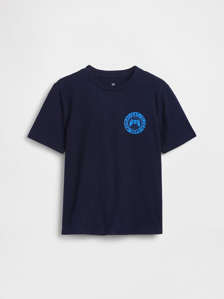 Blue Gaming Graphic Short Sleeve T-Shirt (4-13yrs) - Image 1 of 3 Blue Gaming Graphic Short Sleeve T-Shirt (4-13yrs) - Image 1 of 3