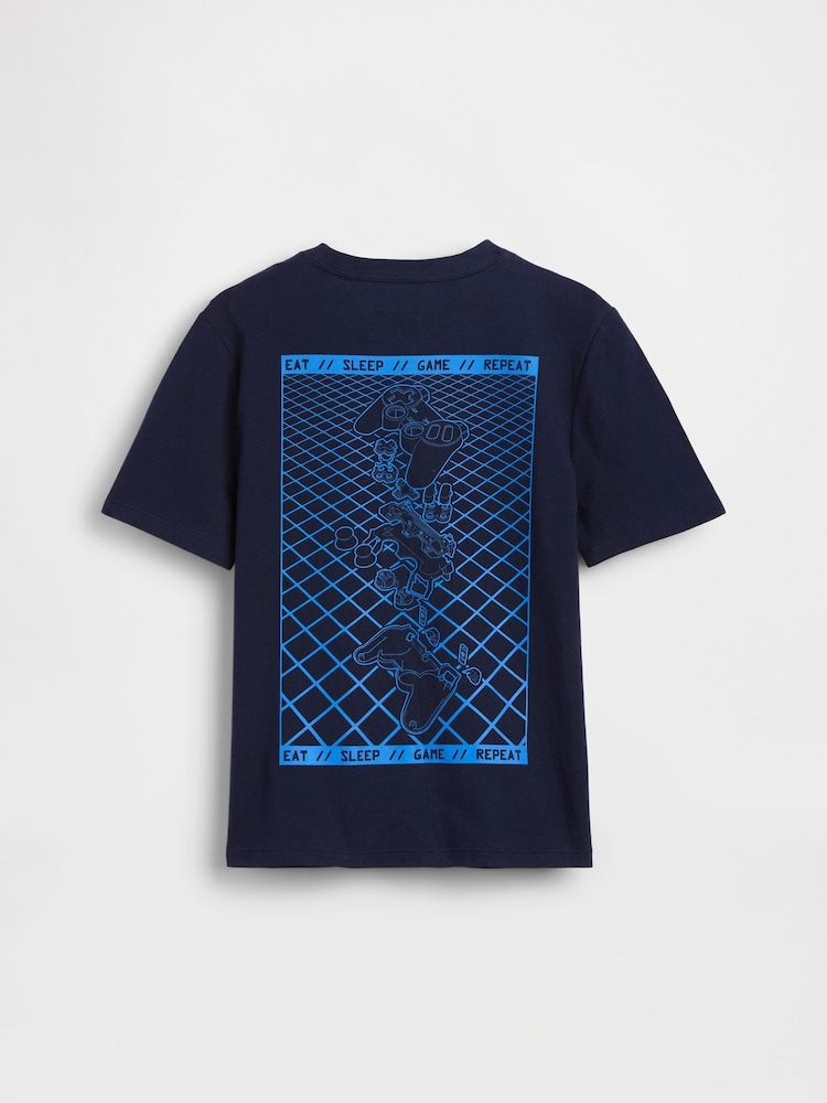 Blue Gaming Graphic Short Sleeve T-Shirt (4-13yrs) - Image 2 of 3 Blue Gaming Graphic Short Sleeve T-Shirt (4-13yrs) - Image 2 of 3