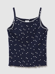 Gap Navy Heart Pointelle Cami Top (6mths-5yrs) - Image 1 of 3