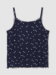 Gap Navy Heart Pointelle Cami Top (6mths-5yrs) - Image 2 of 3
