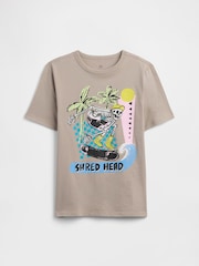 Gap Brown Skating Graphic Short Sleeve T-Shirt (4-13yrs) - Image 1 of 3