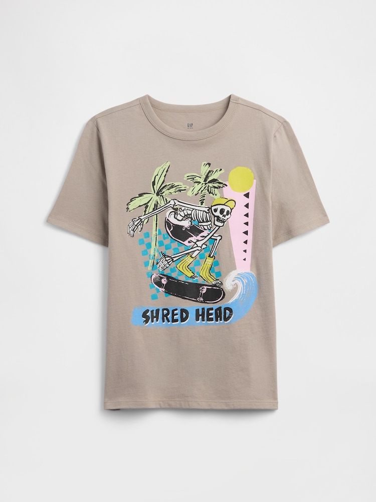Gap Brown Skating Graphic Short Sleeve T-Shirt (4-13yrs) - Image 1 of 3