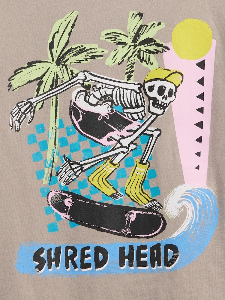 Gap Brown Skating Graphic Short Sleeve T-Shirt (4-13yrs) - Image 3 of 3
