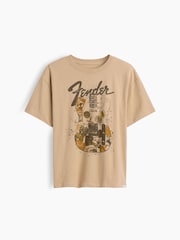 Gap Brown Guitar Relaxed Graphic Short Sleeve T-Shirt (4-13yrs) - Image 1 of 3