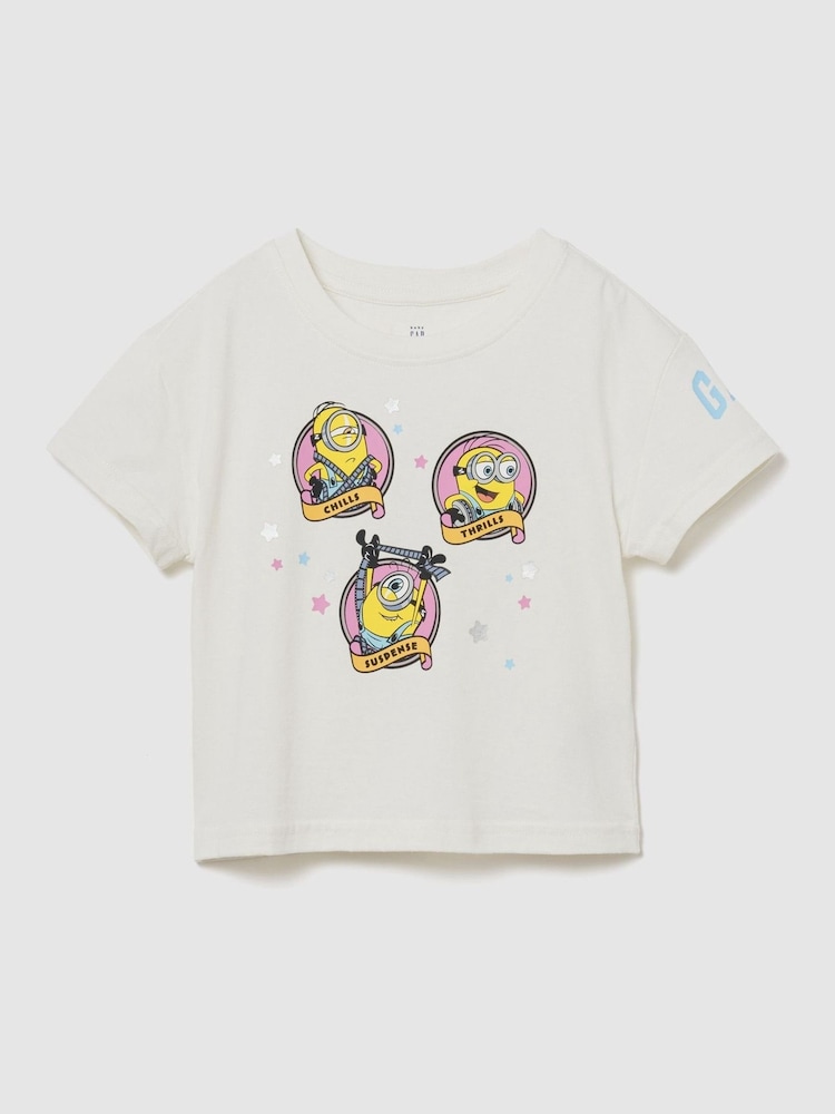 Gap Cream Minions Graphic Short Sleeve T-Shirt (6mths-5yrs) - Image 1 of 5 Gap Cream Minions Graphic Short Sleeve T-Shirt (6mths-5yrs) - Image 1 of 5