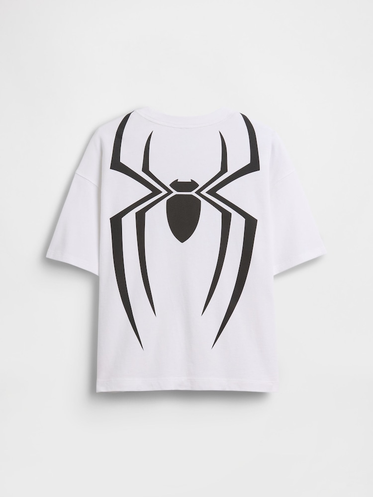 Weiß Spider-Man - Gap Marvel Oversized Graphic Short Sleeve T-Shirt (4-13yrs) - Bild 2 von 3