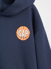 Gap Navy Relaxed Graphic Hoodie (4-13yrs) - Image 3 of 3