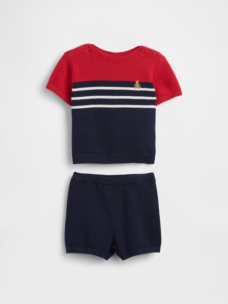Gap Navy/Red Colourblock Jumper Outfit Set (0-24mths) - Image 1 of 2