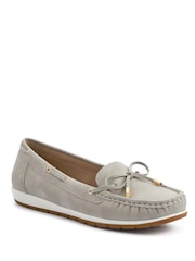 Pavers Grey Bow Detailed Moccasins Shoes - Image 2 of 5