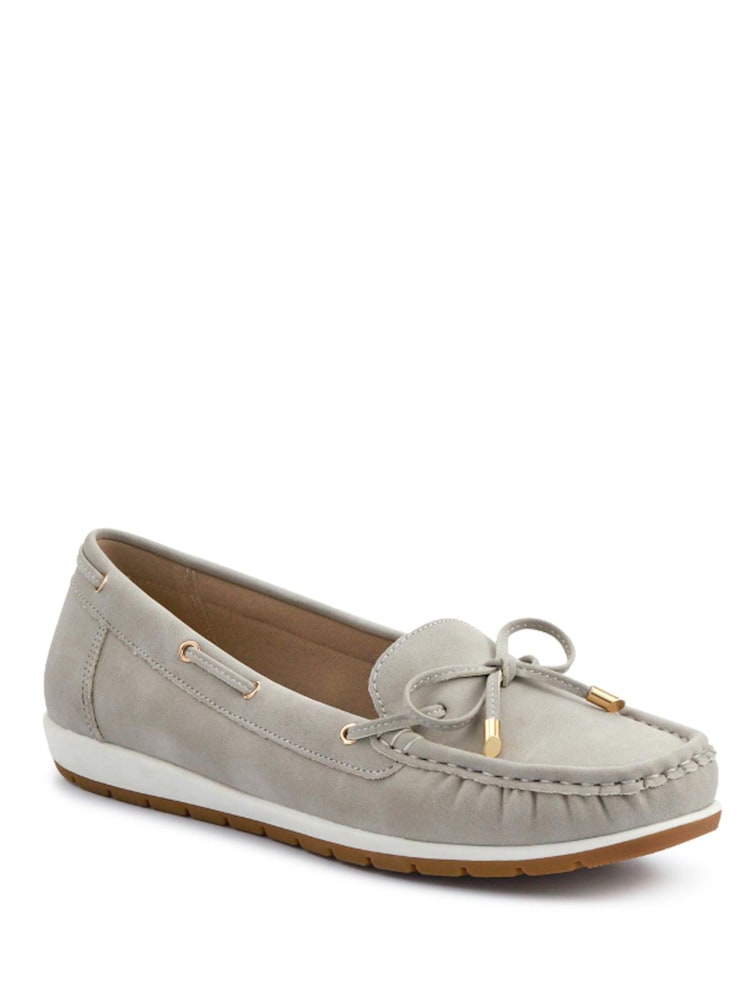 Pavers Grey Bow Detailed Moccasins Shoes - Image 2 of 5