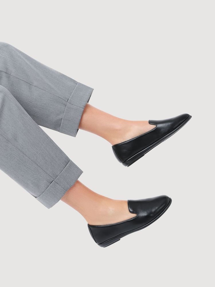 Pavers Black Flat-Soled Casual Slip-On Shoes - Image 1 of 6 Pavers Black Flat-Soled Casual Slip-On Shoes - Image 1 of 6