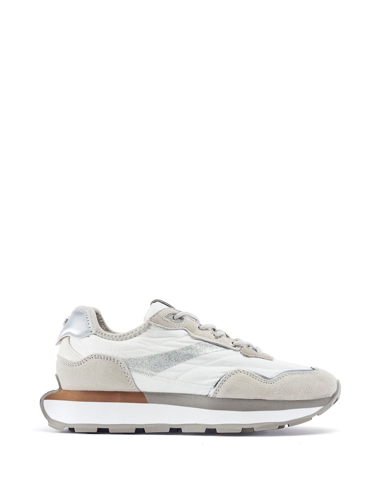 Moda in Pelle White Dorea Lace Up Trainers - Image 1 of 4