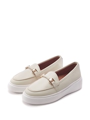 Moda in Pelle White Ettala Wedge Hybrid Loafer Trainers - Image 2 of 4