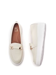 Moda in Pelle White Ettala Wedge Hybrid Loafer Trainers - Image 3 of 4