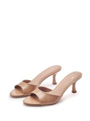 Moda in Pelle Natural Minka Kitten Heel Mule Sandals - Image 2 of 4