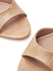 Moda in Pelle Natural Minka Kitten Heel Mule Sandals - Image 3 of 4