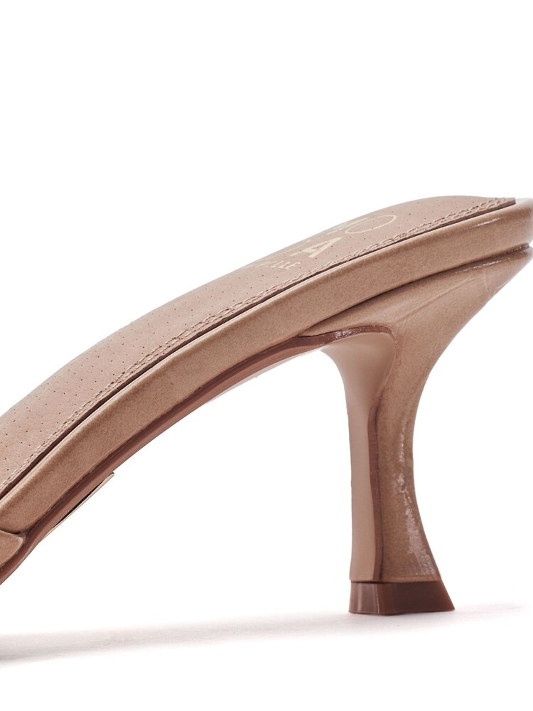 Moda in Pelle Natural Minka Kitten Heel Mule Sandals - Image 4 of 4